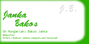 janka bakos business card